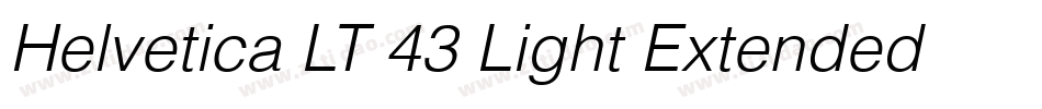Helvetica LT 43 Light Extended Oblique字体转换